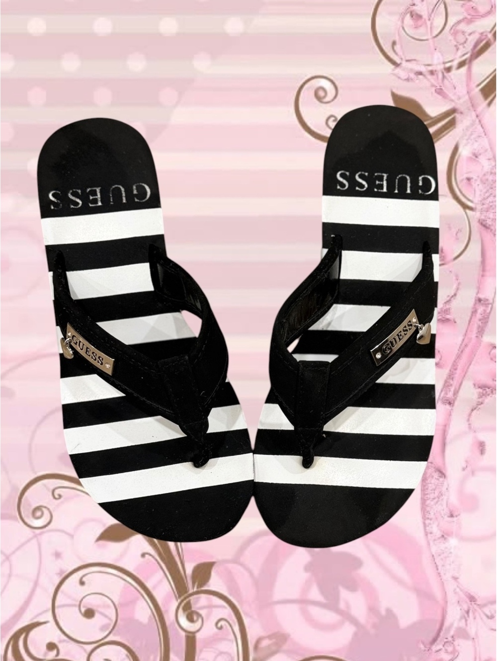 Vintage Y2K Guess zebra Striped Platform Sandals